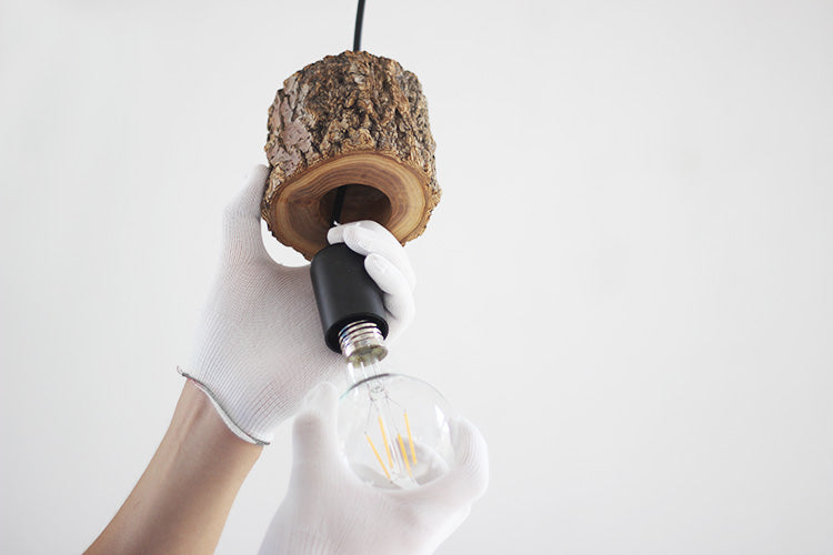 Woodpecker Hand Crafted Wood Pendant Light