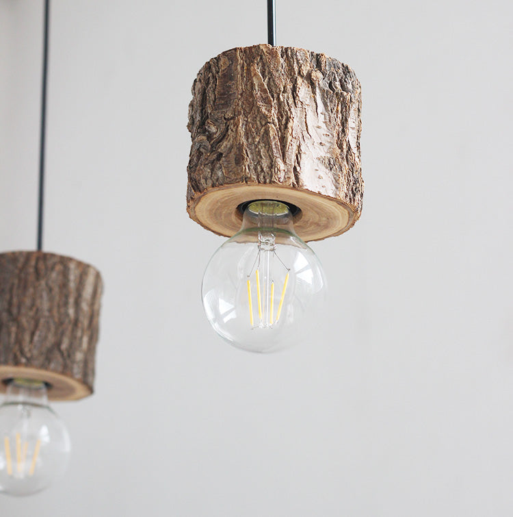 Woodpecker Hand Crafted Wood Pendant Light