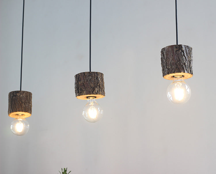 Woodpecker Hand Crafted Wood Pendant Light