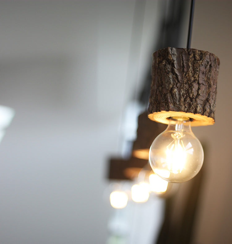 Woodpecker Hand Crafted Wood Pendant Light