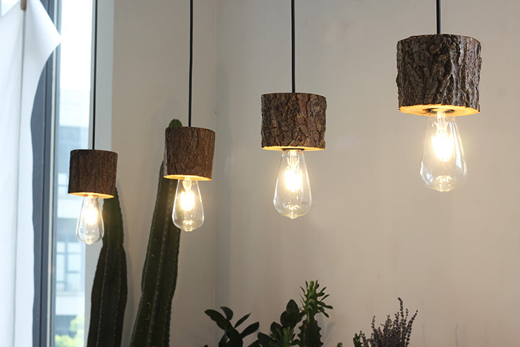 Woodpecker Hand Crafted Wood Pendant Light