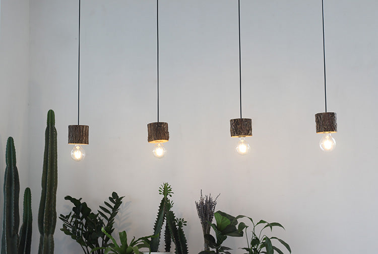 Woodpecker Hand Crafted Wood Pendant Light
