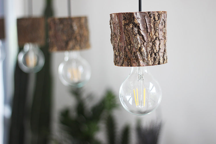Woodpecker Hand Crafted Wood Pendant Light