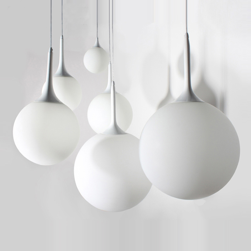 1 Light Pendant Castore Suspension with Hand Blown Glass Diffuser