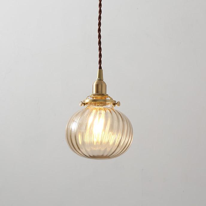 Vintage Anemone Glass Ball Pendant Light