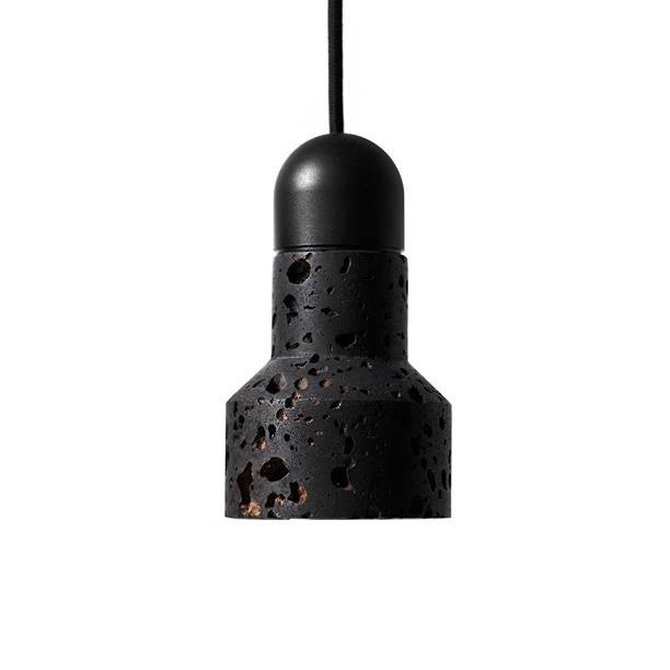 Black Lava F Concrete Pendant Light