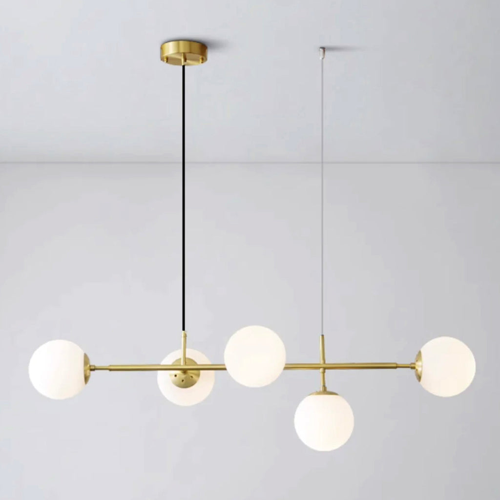 Olive Tree Branch Milky Glass Mid century modern Kitchen Island Pendant Light