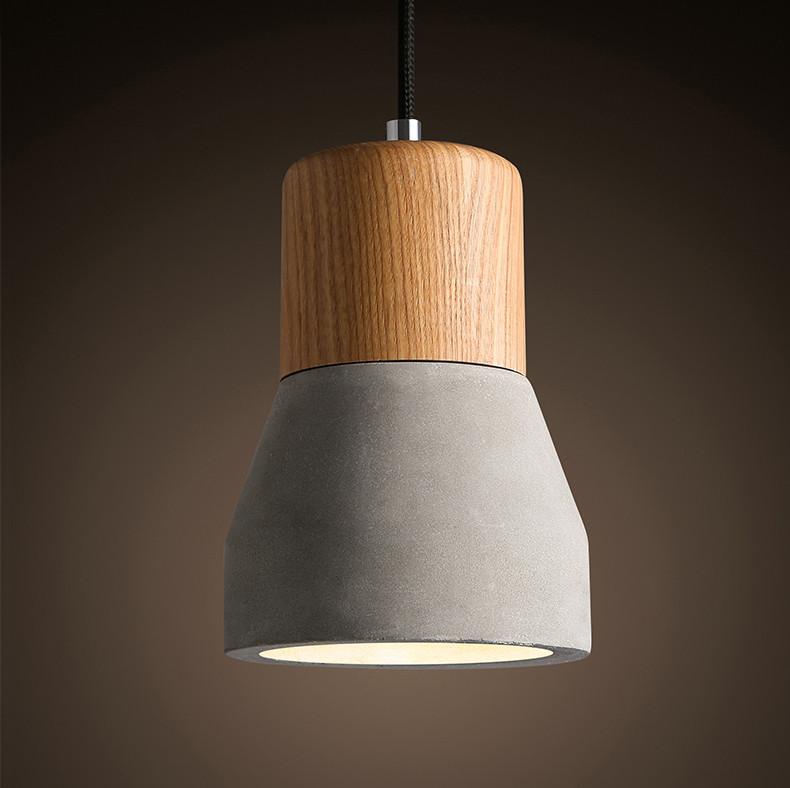 Concrete Wooden Minimalist Pendant Light